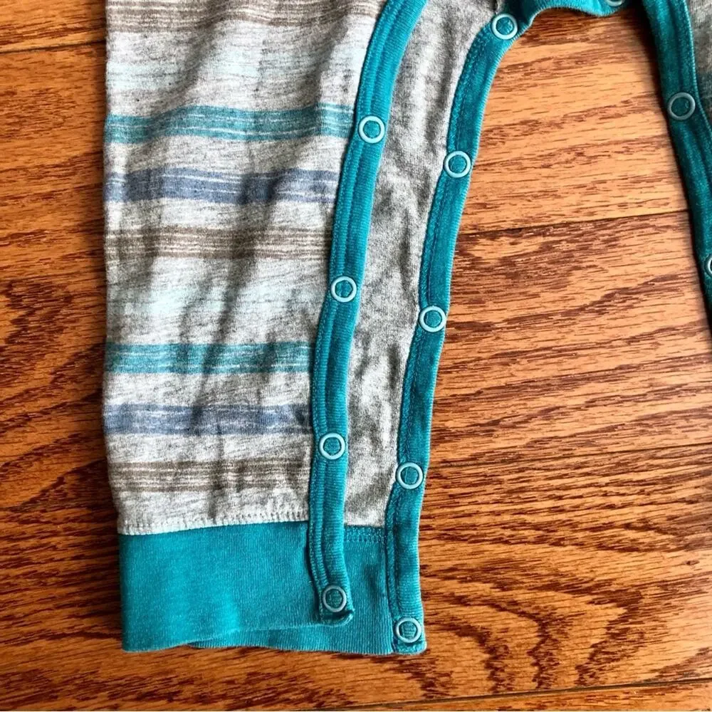 Peek Striped Onesie Jumper Cotton Gray Blue Baby Boy’s Size 18-24 months